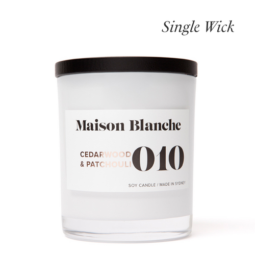 010 Cedarwood & Patchouli  / Large Candle / Single Wick