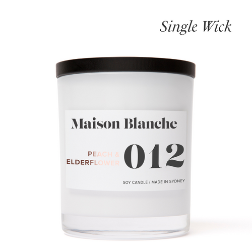 012 Peach & Elderflower  / Large Candle / Single Wick